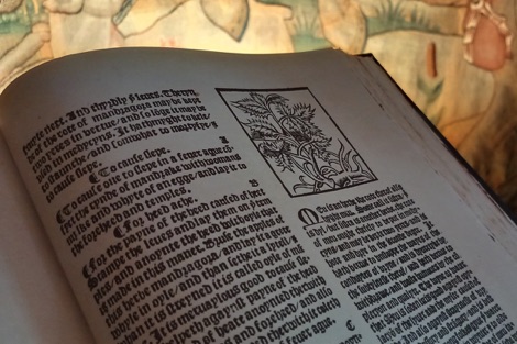 Old book at Haddon Hall